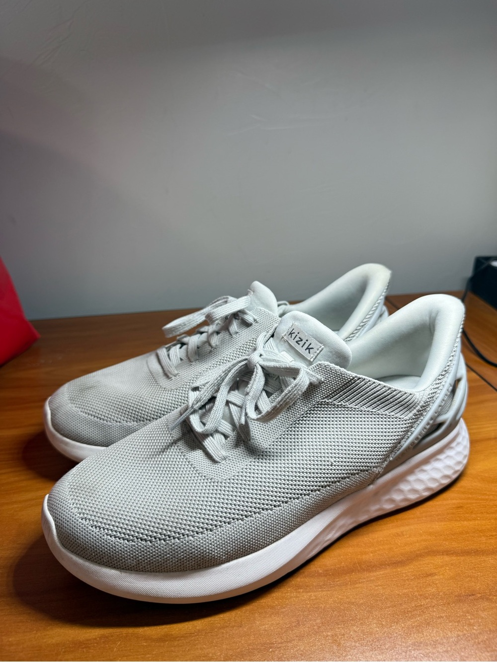 Kizik Athens Hands-Free Breathable Sneaker Slate Gray Slip On Comfort 11 WIDE